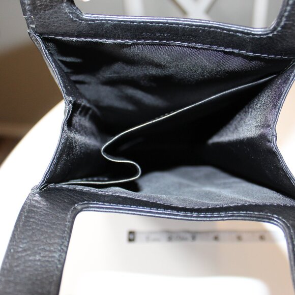 Wine Tote COLE HAAN Fine Black Leather 2X bottles magnetic close double handles - Picture 9 of 12